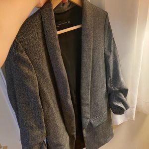Zara dark grey basic blazer jacket